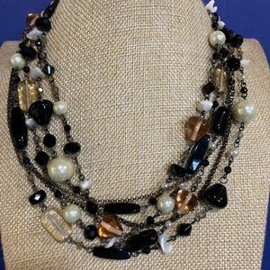 Lia Sophia multi strand  multi component statement necklace.